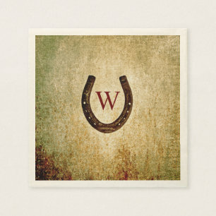 Servilleta De Papel Horseshoe Monogramed Cocktail Napkin