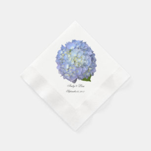 Servilleta De Papel Hortensia Azul de Boda Personalizada
