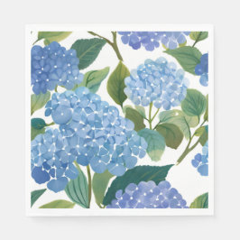 Servilleta De Papel Hortensias Azules | Hermoso Arbusto Floral