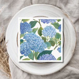 Servilleta De Papel Hortensias Azules Hermoso Arbusto Floral