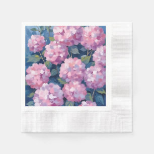 Servilleta De Papel Hortensias Florales Rosa Claro