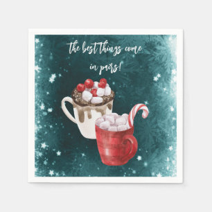 Servilleta De Papel Hot Cocoa y Marshmallow Twin Baby Shower
