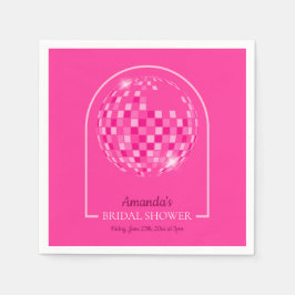 Servilleta De Papel Hot Pink Disco Boogie Bridal Shower
