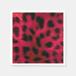 Servilleta De Papel Hot Pink Leopard Print Faux