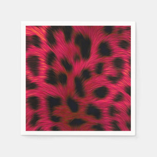 Servilleta De Papel Hot Pink Leopard Print Faux 