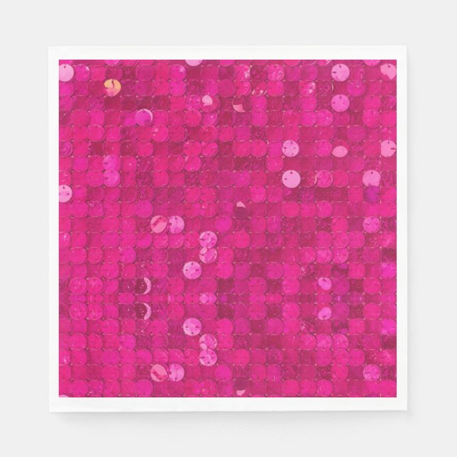 Servilleta De Papel Hot Pink Sequin (Anverso)