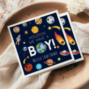 Servilleta De Papel Houston Tenemos Un Baby Shower De Galaxia Espacial