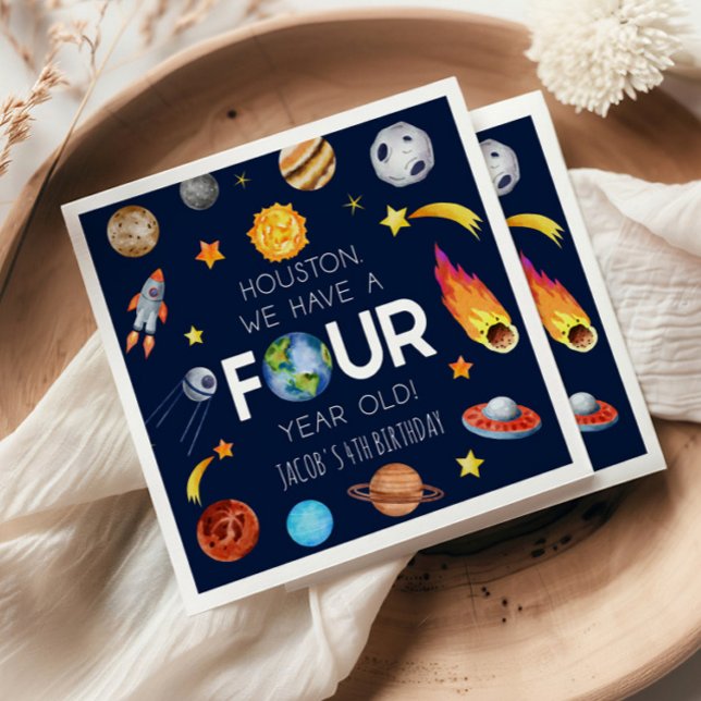 Servilleta De Papel Houston Tenemos Un Fiesta De Cumpleaños De Cuatro  (Subido por el creador)