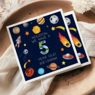 Servilleta De Papel Houston Tenemos Una Fiesta De Cumpleaños 5 Años 5t