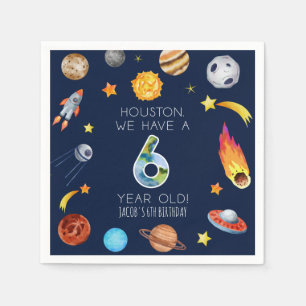 Servilleta De Papel Houston Tenemos Una Fiesta De Cumpleaños De 6 Años