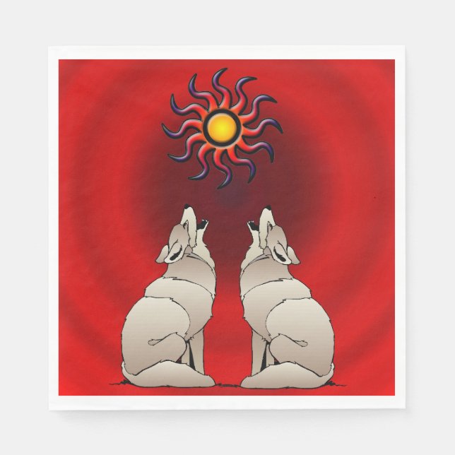 SERVILLETA DE PAPEL HOWLING COYOTES (Anverso)