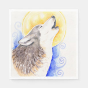 Servilleta De Papel Howling Wolf