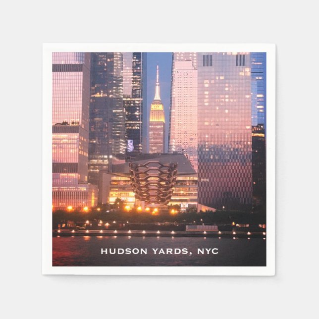 Servilleta De Papel Hudson Yards (Buque) Empire State Building, NYC (Anverso)
