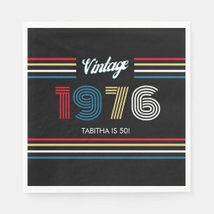 Servilleta De Papel Huelga retro vintage 1976 50º cumpleaños o Reunión