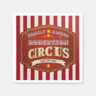 Servilleta De Papel Huella de circo personalizado - Nombre de la famil