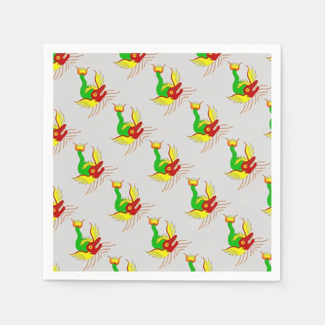 Servilleta De Papel huella de dragón aterradora (Anverso)