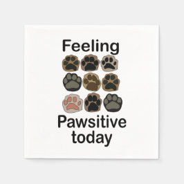 Servilleta De Papel Huella de pata Sintiendo Pawsitivo Hoy Cumpleaños 