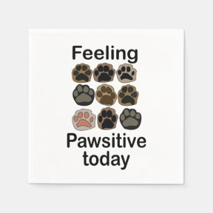 Servilleta De Papel Huella de pata Sintiendo Pawsitivo Hoy Cumpleaños 