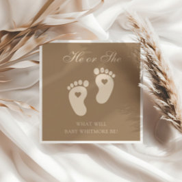 Servilleta De Papel Huellas de bebé revelan el género de él o ella mar