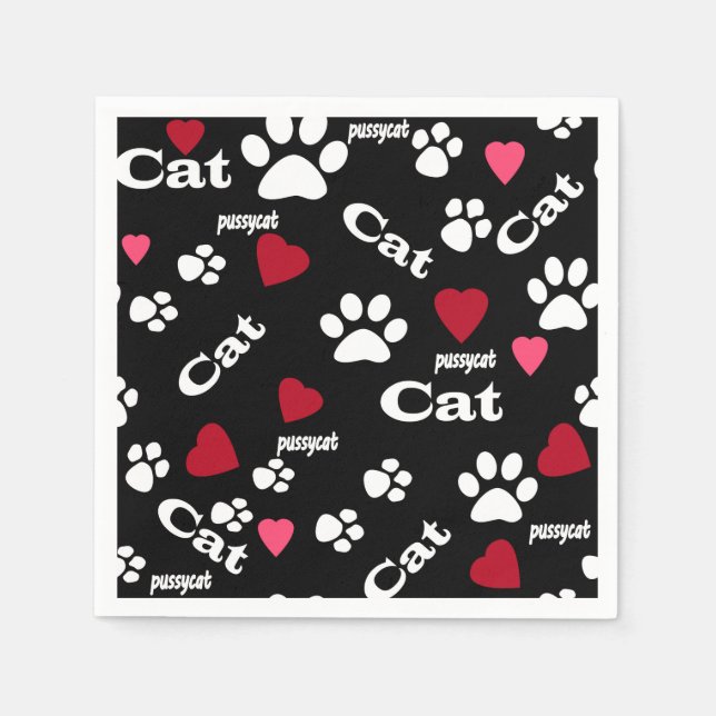 Servilleta De Papel Huellas de gato (Anverso)