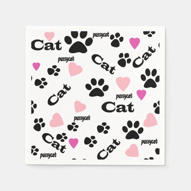 Servilleta De Papel Huellas de gato (Anverso)