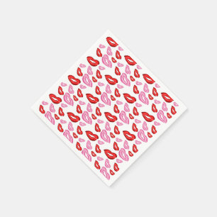 Servilleta De Papel Huellas de Labial Rosa Rojo