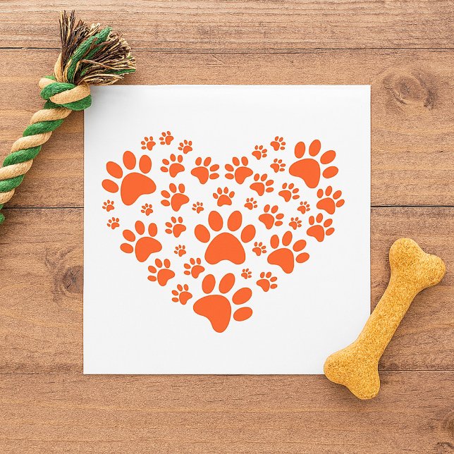 Servilleta De Papel Huellas de patas en forma de corazón (Subido por el creador)