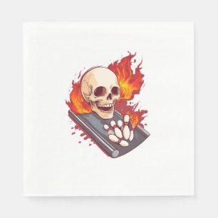 Servilleta De Papel Huesos de boliche - Funny Sports Skull