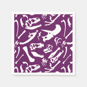 Servilleta De Papel Huesos de dinosaurio (púrpura)