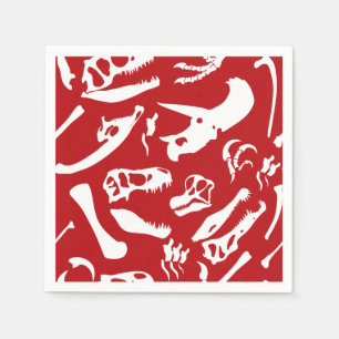 Servilleta De Papel Huesos de dinosaurio (rojo)