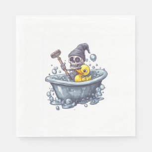 Servilleta De Papel Huesos de tiempo de baño - Calavera divertida en l