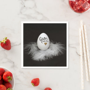 Servilleta De Papel Huevo blanco en época de Pascua