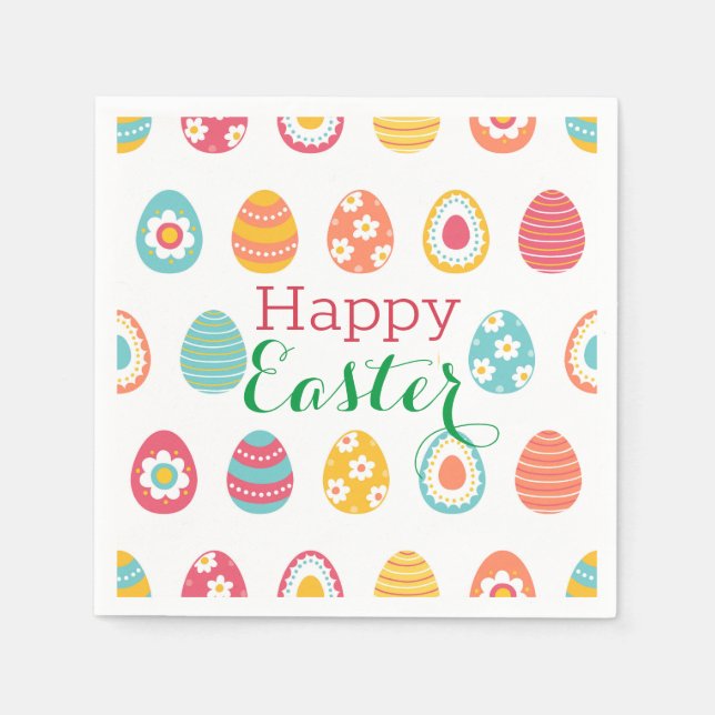 Servilleta De Papel Huevo de Pascua Moderno (Anverso)