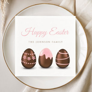 Servilleta De Papel Huevos De Chocolate Lindos Feliz Pascua