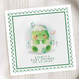 Servilleta De Papel Huevos de dinosaurio acuarela Baby Shower Napkins