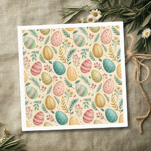 Servilleta De Papel Huevos de Pascua antiguos con brotes florales