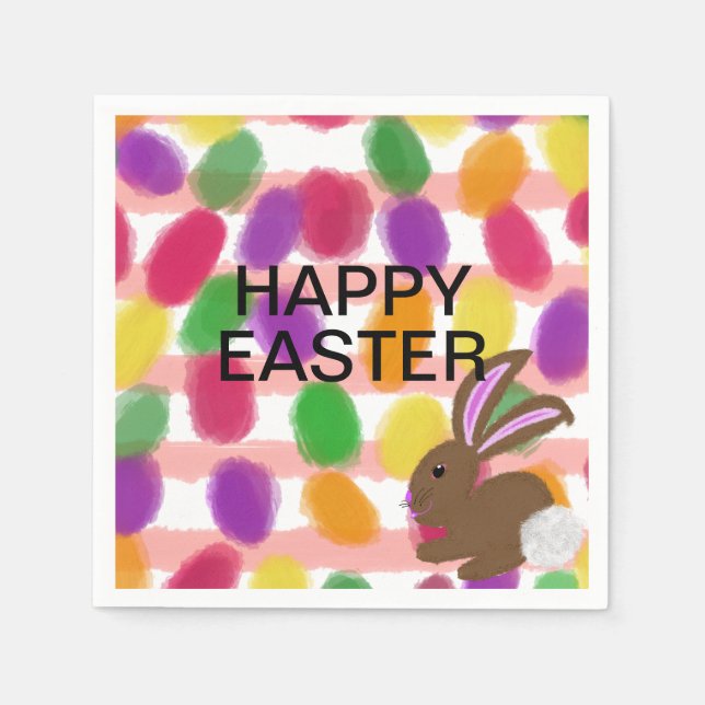 Servilleta De Papel Huevos de Pascua de conejo (Anverso)