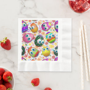 Servilleta De Papel Huevos de Pascua de dibujos animados lindos y dive