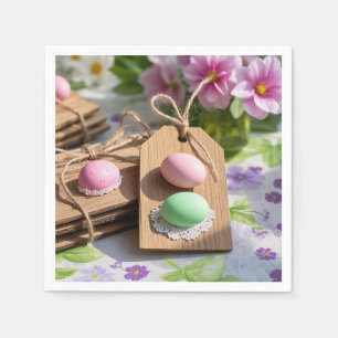 Servilleta De Papel Huevos de Pascua en mesa de jardín