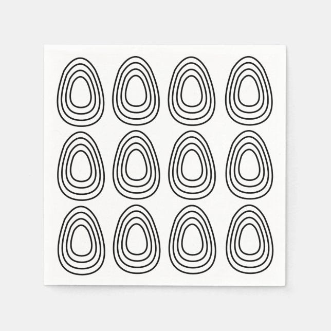 Servilleta De Papel Huevos de Pascua Geométricos Feliz Pascua (Anverso)