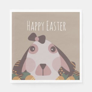 Servilleta De Papel Huevos Felices Pascua Conejo Zanahorias Chocolate