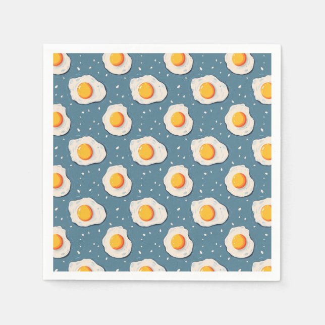 Servilleta De Papel Huevos fritos en azul (Anverso)