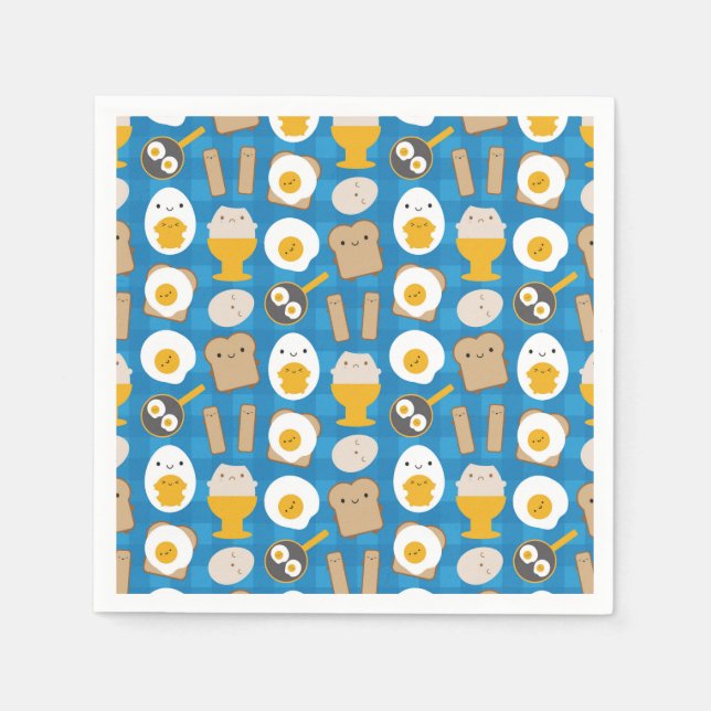 Servilleta De Papel Huevos Kawaii Para El Desayuno (Anverso)