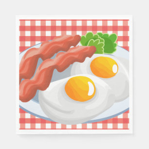 Servilleta De Papel Huevos pequeños bacon fiesta Desayuno servilletas