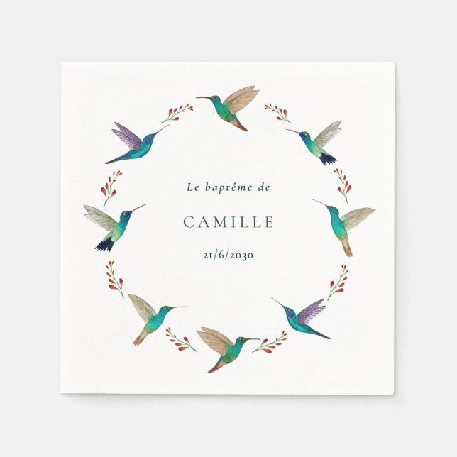 Servilleta De Papel Hummingbird Baptism (Anverso)