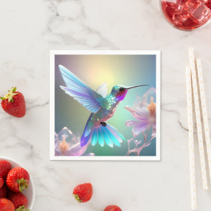 Servilleta De Papel Hummingbird de vidrio arco iris,