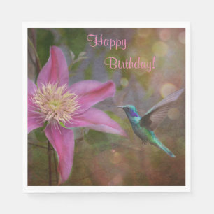 Servilleta De Papel Hummingbird feliz cumpleaños