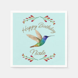 Servilleta De Papel Hummingbird feliz cumpleaños