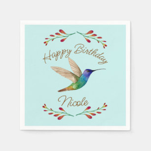 Servilleta De Papel Hummingbird feliz cumpleaños