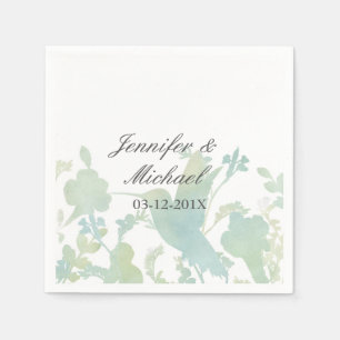 Servilleta De Papel Hummingbird Garden Watercolor Elegante Boda